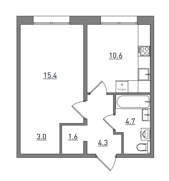 планировка квартиры 40 м2